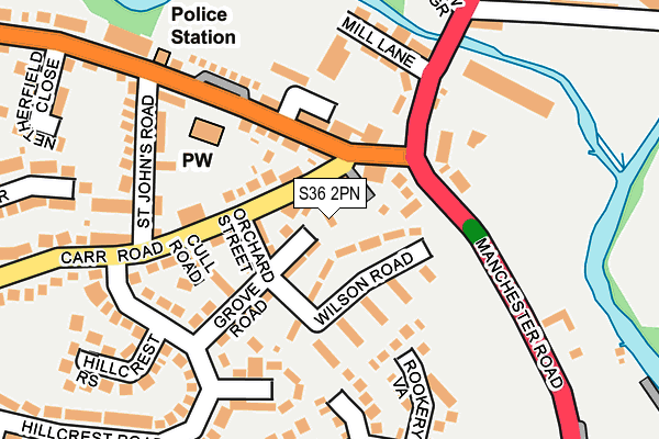 S36 2PN map - OS OpenMap – Local (Ordnance Survey)