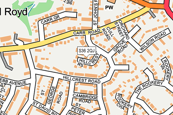 S36 2QJ map - OS OpenMap – Local (Ordnance Survey)