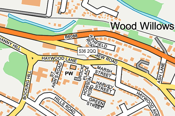 S36 2QQ map - OS OpenMap – Local (Ordnance Survey)