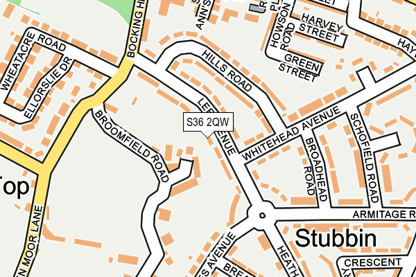 S36 2QW map - OS OpenMap – Local (Ordnance Survey)