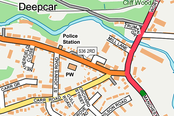 S36 2RD map - OS OpenMap – Local (Ordnance Survey)