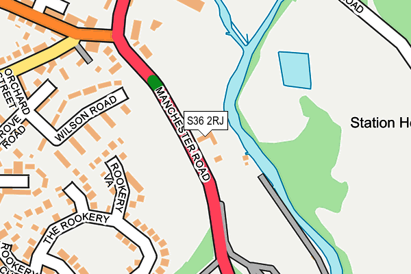 S36 2RJ map - OS OpenMap – Local (Ordnance Survey)