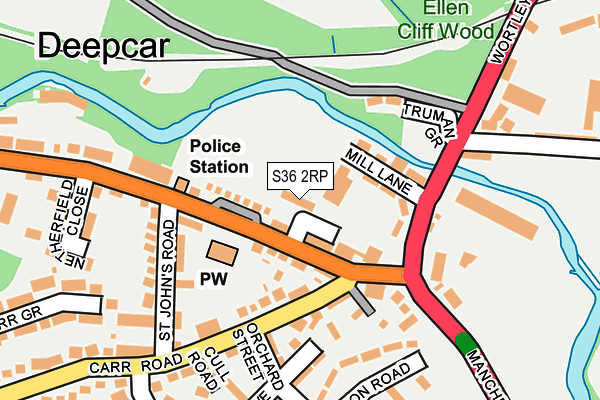 S36 2RP map - OS OpenMap – Local (Ordnance Survey)