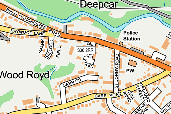 S36 2RR map - OS OpenMap – Local (Ordnance Survey)