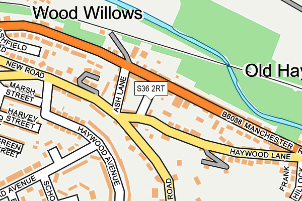 S36 2RT map - OS OpenMap – Local (Ordnance Survey)