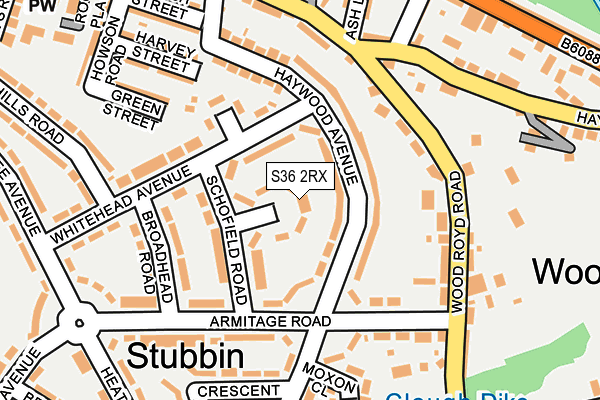 S36 2RX map - OS OpenMap – Local (Ordnance Survey)