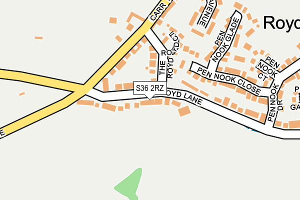 S36 2RZ map - OS OpenMap – Local (Ordnance Survey)
