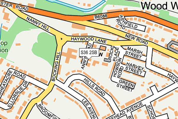 S36 2SB map - OS OpenMap – Local (Ordnance Survey)