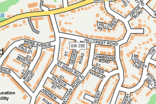 S36 2SE map - OS OpenMap – Local (Ordnance Survey)
