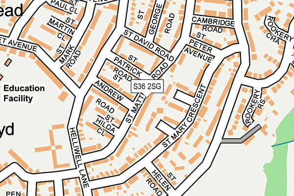 S36 2SG map - OS OpenMap – Local (Ordnance Survey)