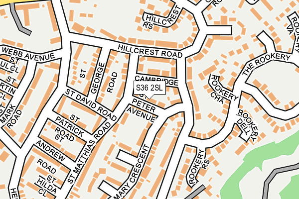 S36 2SL map - OS OpenMap – Local (Ordnance Survey)