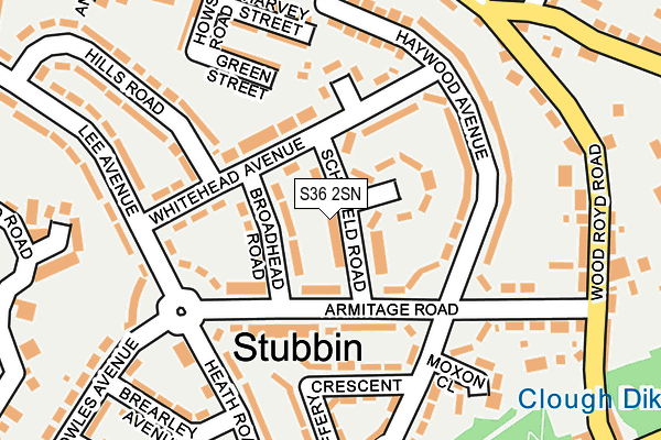 S36 2SN map - OS OpenMap – Local (Ordnance Survey)