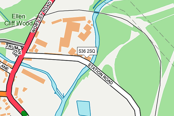 S36 2SQ map - OS OpenMap – Local (Ordnance Survey)