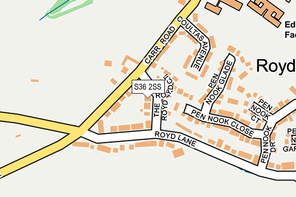S36 2SS map - OS OpenMap – Local (Ordnance Survey)