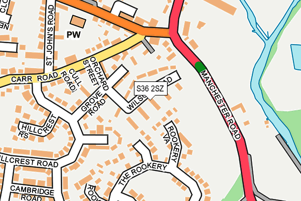 S36 2SZ map - OS OpenMap – Local (Ordnance Survey)
