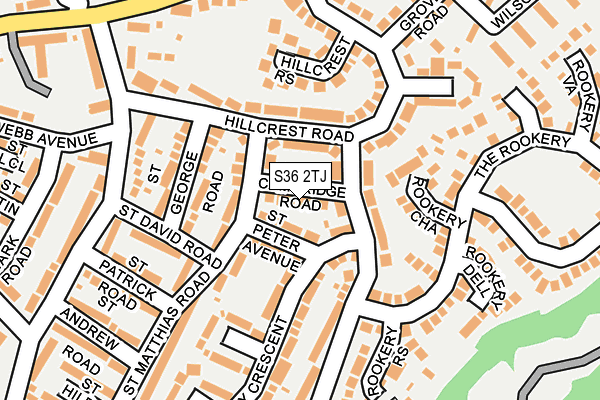 S36 2TJ map - OS OpenMap – Local (Ordnance Survey)