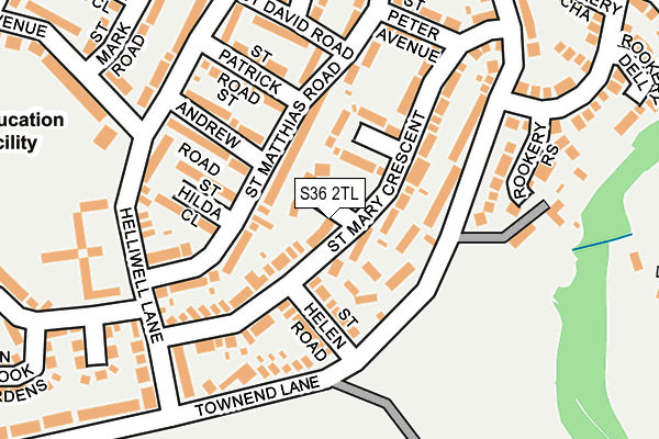 S36 2TL map - OS OpenMap – Local (Ordnance Survey)