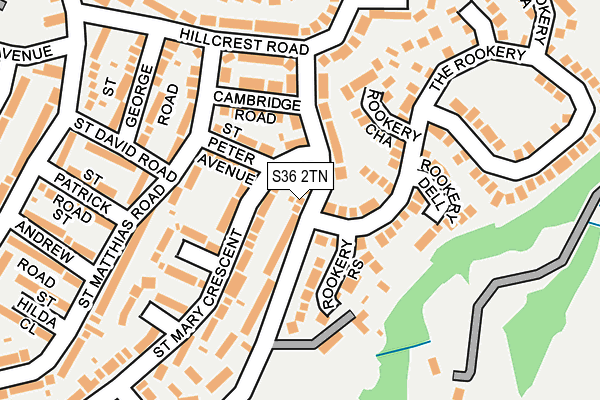 S36 2TN map - OS OpenMap – Local (Ordnance Survey)