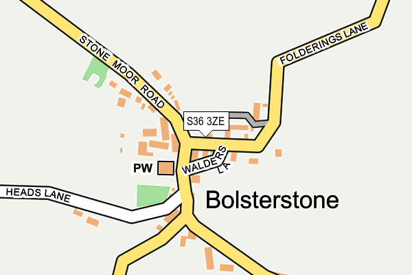 S36 3ZE map - OS OpenMap – Local (Ordnance Survey)