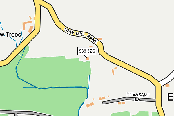 S36 3ZG map - OS OpenMap – Local (Ordnance Survey)