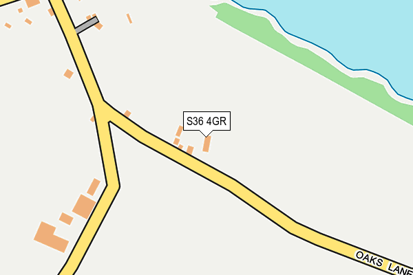 S36 4GR map - OS OpenMap – Local (Ordnance Survey)