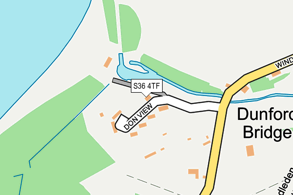S36 4TF map - OS OpenMap – Local (Ordnance Survey)
