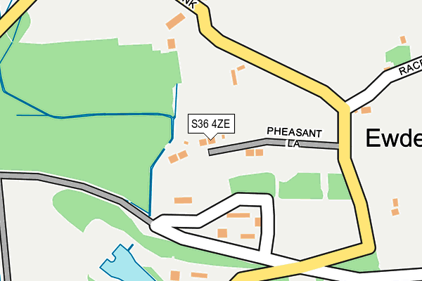 S36 4ZE map - OS OpenMap – Local (Ordnance Survey)