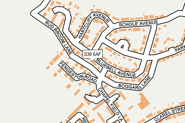 S36 6AF map - OS OpenMap – Local (Ordnance Survey)