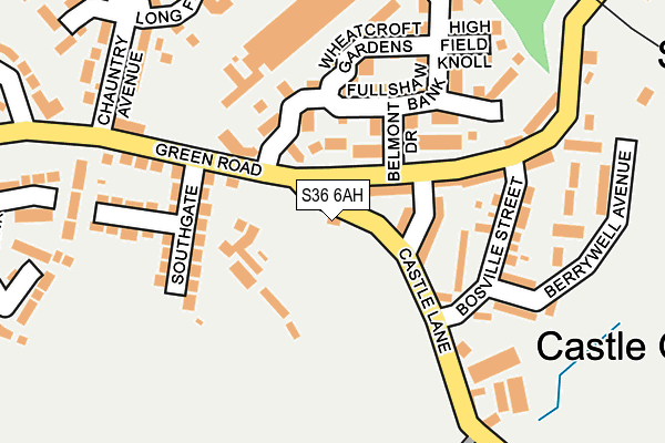 S36 6AH map - OS OpenMap – Local (Ordnance Survey)