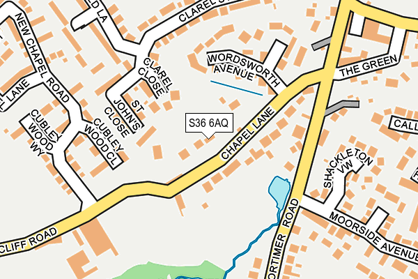 S36 6AQ map - OS OpenMap – Local (Ordnance Survey)