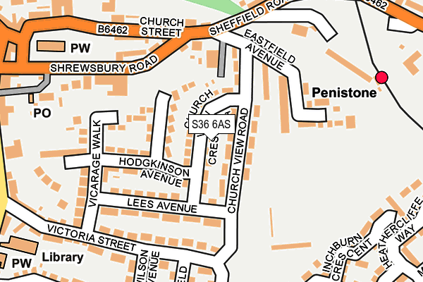 S36 6AS map - OS OpenMap – Local (Ordnance Survey)