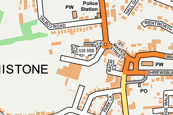 S36 6BB map - OS OpenMap – Local (Ordnance Survey)