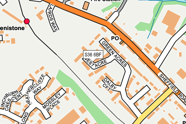 S36 6BF map - OS OpenMap – Local (Ordnance Survey)