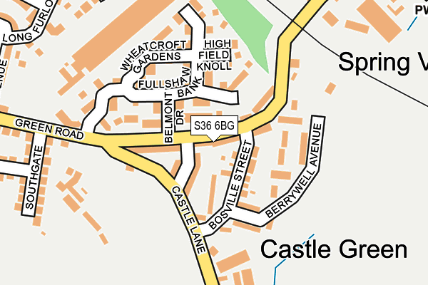 S36 6BG map - OS OpenMap – Local (Ordnance Survey)