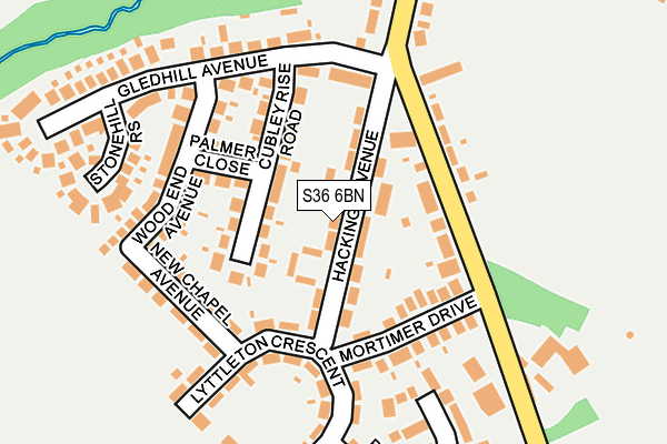 S36 6BN map - OS OpenMap – Local (Ordnance Survey)
