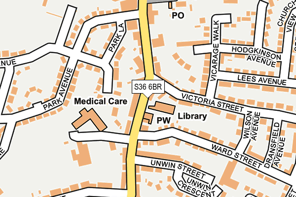 S36 6BR map - OS OpenMap – Local (Ordnance Survey)