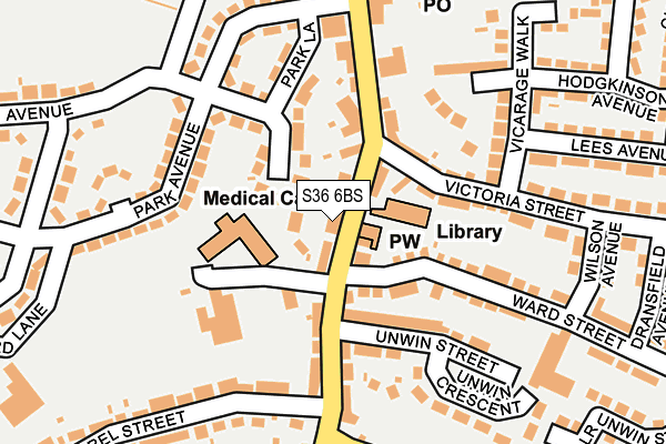S36 6BS map - OS OpenMap – Local (Ordnance Survey)