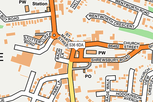S36 6DA map - OS OpenMap – Local (Ordnance Survey)