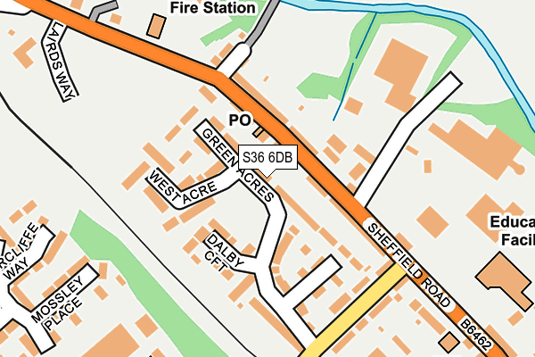 S36 6DB map - OS OpenMap – Local (Ordnance Survey)