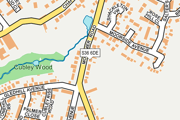 S36 6DE map - OS OpenMap – Local (Ordnance Survey)