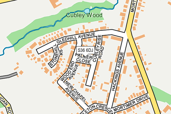 S36 6DJ map - OS OpenMap – Local (Ordnance Survey)