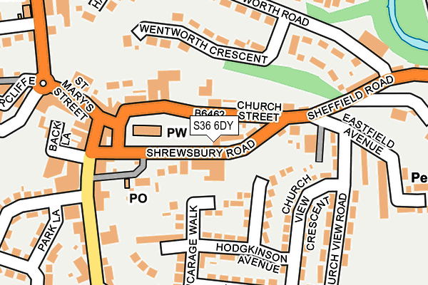 S36 6DY map - OS OpenMap – Local (Ordnance Survey)