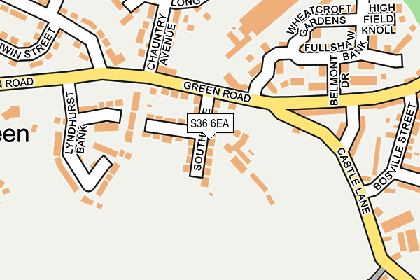 S36 6EA map - OS OpenMap – Local (Ordnance Survey)