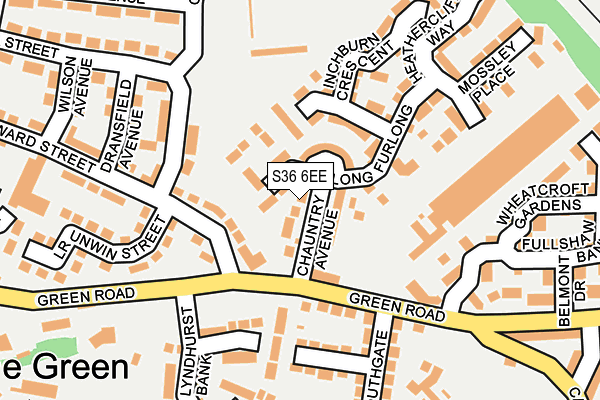 S36 6EE map - OS OpenMap – Local (Ordnance Survey)