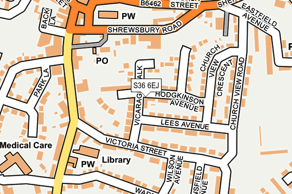 S36 6EJ map - OS OpenMap – Local (Ordnance Survey)