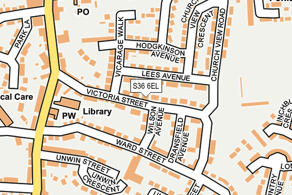 S36 6EL map - OS OpenMap – Local (Ordnance Survey)