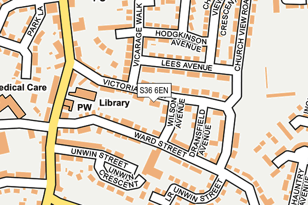 S36 6EN map - OS OpenMap – Local (Ordnance Survey)