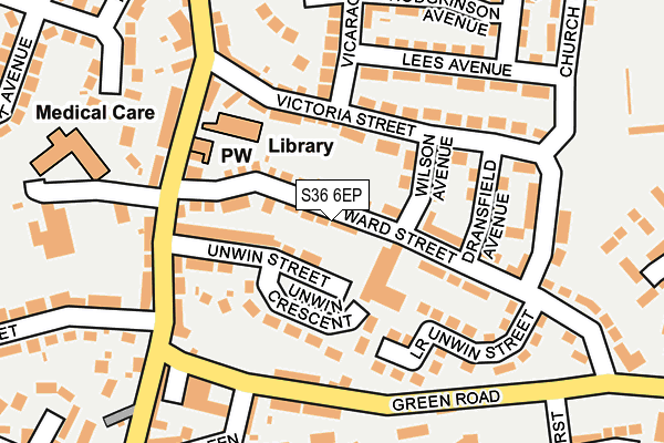 S36 6EP map - OS OpenMap – Local (Ordnance Survey)