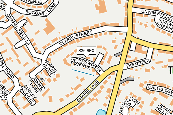 S36 6EX map - OS OpenMap – Local (Ordnance Survey)