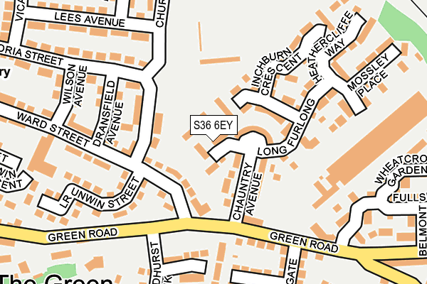 S36 6EY map - OS OpenMap – Local (Ordnance Survey)